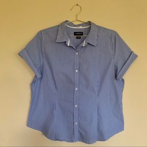 Liz Claiborne Blouse Stripes Blue Size XL